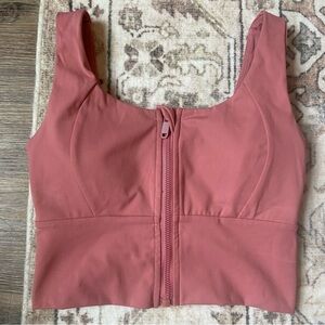 Halara Zip-Front Athletic Tank Top in Rose
